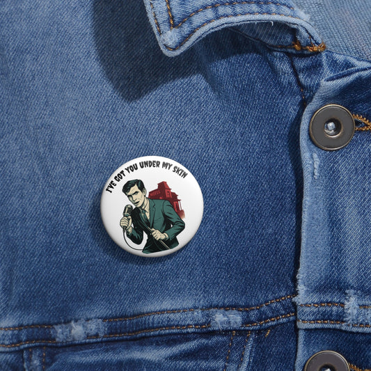 Custom Music Pin Buttons | Vintage Rockabilly Style Pins, Gift for Music Lovers, Retro Accessories, Cool Band Merch, Creative Collectibles