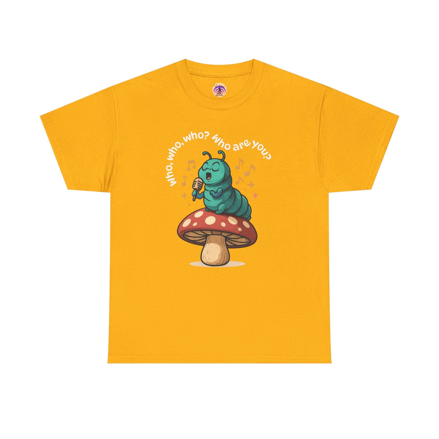 T-Shirt - Alice in Wonderland Caterpillar Karaoke Singing Mushroom Design