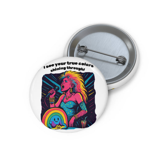 Custom Pin Buttons - Rainbow Rocker Inspired Buttons, Fun Accessories for Pride, Gifts, Personal Expression