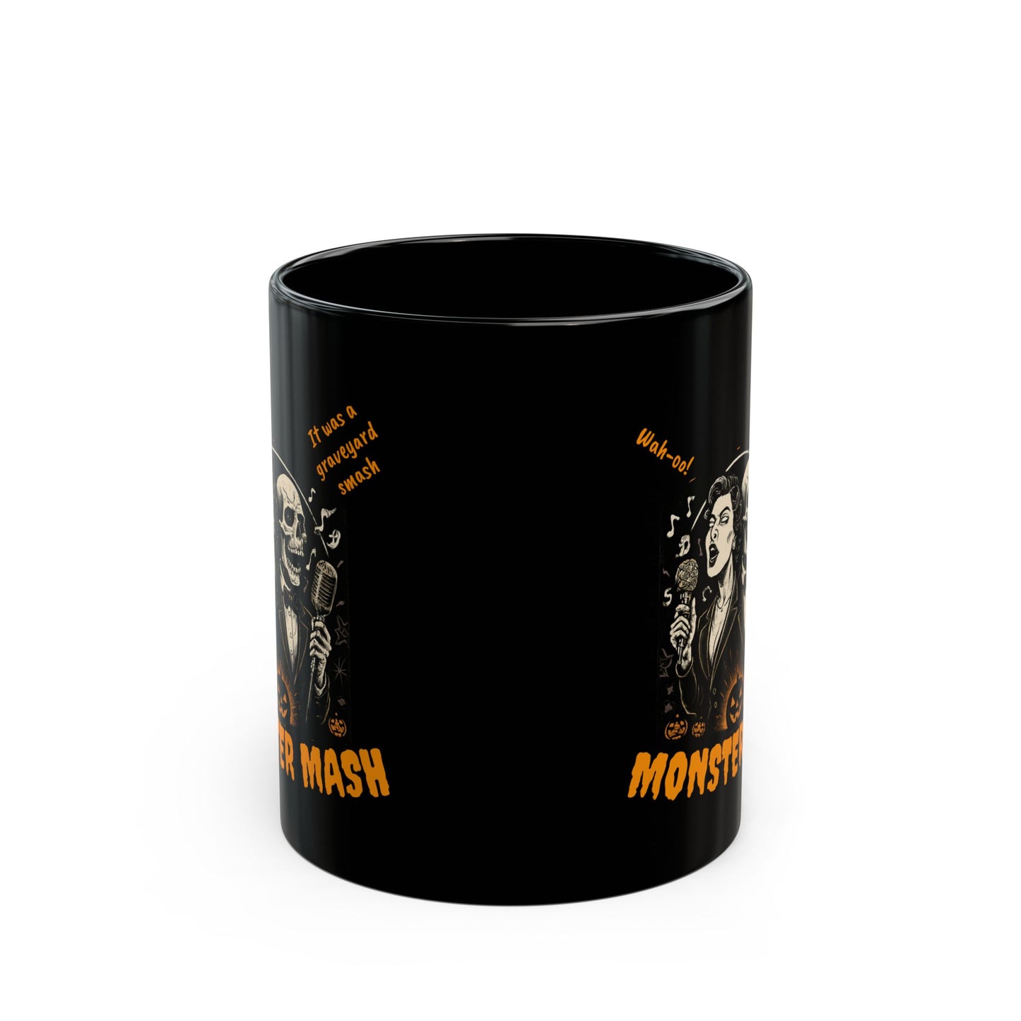 Halloween Monster Mash Mug, Spooky Gift for Coffee Lovers, Halloween Decor, Skull and Witch Design, Perfect for Parties
