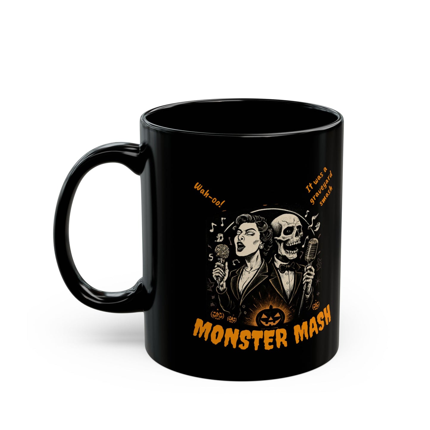 Halloween Monster Mash Mug, Spooky Gift for Coffee Lovers, Halloween Decor, Skull and Witch Design, Perfect for Parties