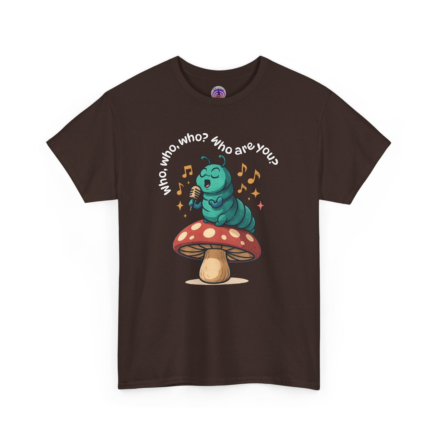 T-Shirt - Alice in Wonderland Caterpillar Karaoke Singing Mushroom Design