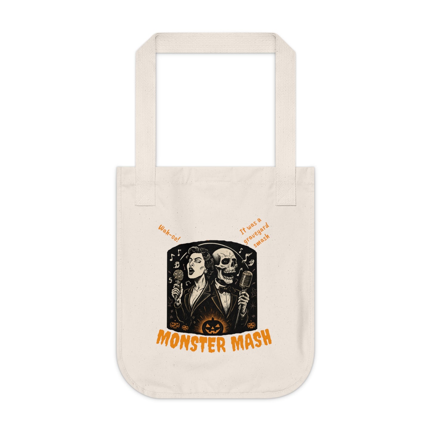 Halloween Monster Mash Tote Bag, Eco-Friendly Shopping Bag, Trick or Treat Tote, Gift for Spooky Season, Skull Design