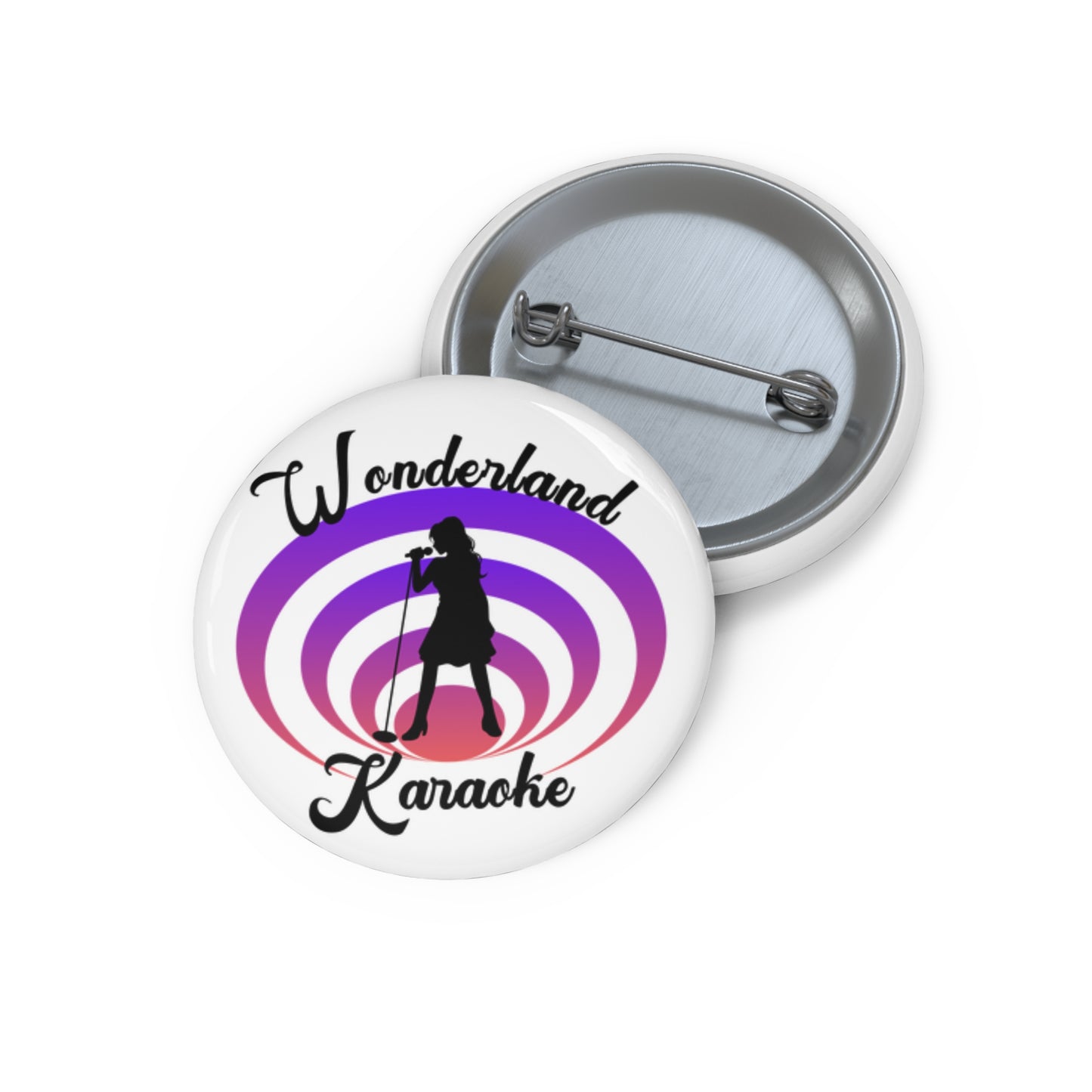 Custom Karaoke Pin Buttons | Wonderland Theme, Cute Gift, Party Favor, Event Badge, Music Lover Accessory