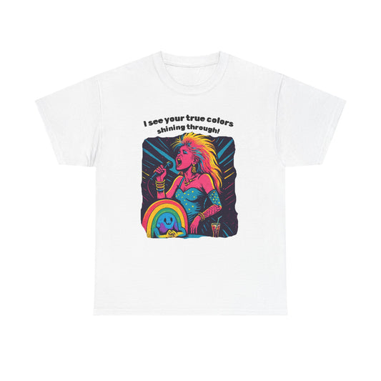Colorful Retro Tee for Self-Expression, Perfect for Festivals, Casual Wear, Gift for Friends, LGBTQ+ Pride, Summer Fun