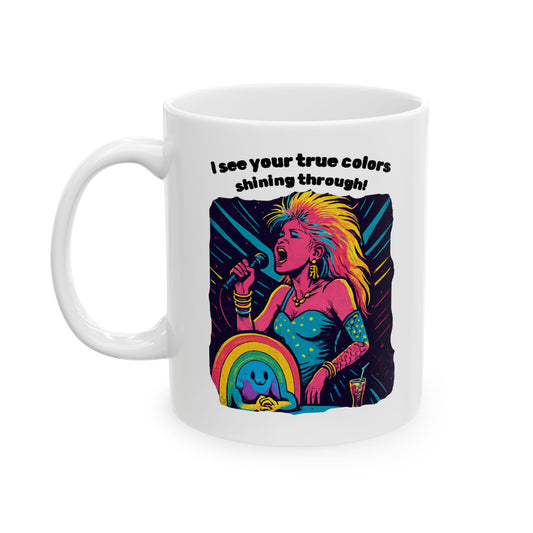 Vibrant Ceramic Mug, Colorful Rainbow Design, Gift for Coffee Lovers, Inspirational Mug, Unique Kitchen Decor, Fun Drinkware