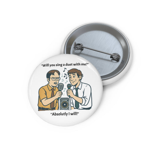 Custom Sing-Along Pin Buttons, Music Lover Gifts, Duet Accessories, Fun Buttons for Friends, Collectible Pins